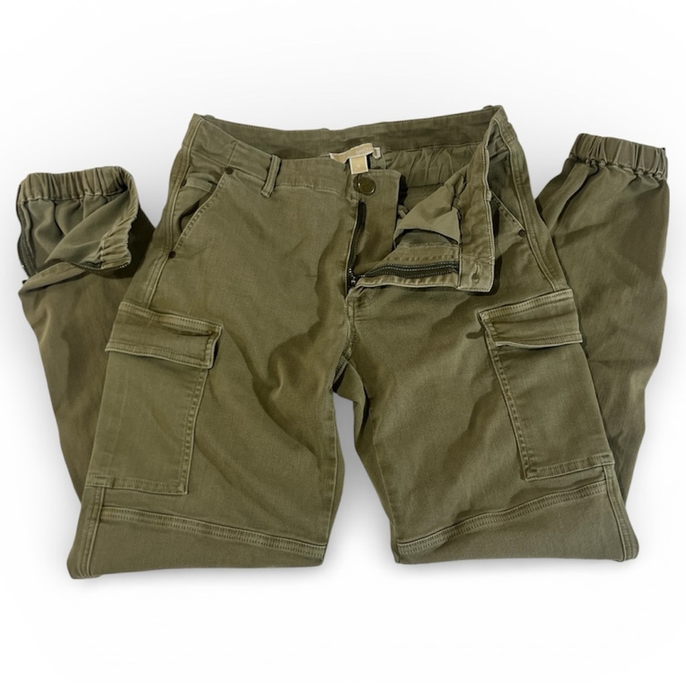 Michael Kors Olive Green Cargo Jogger Pants Size 6 Utility Style